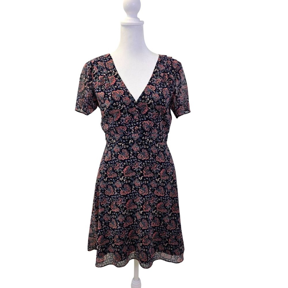 Madewell Floral Fit & Flare V-Neck Boho Dress Size 00